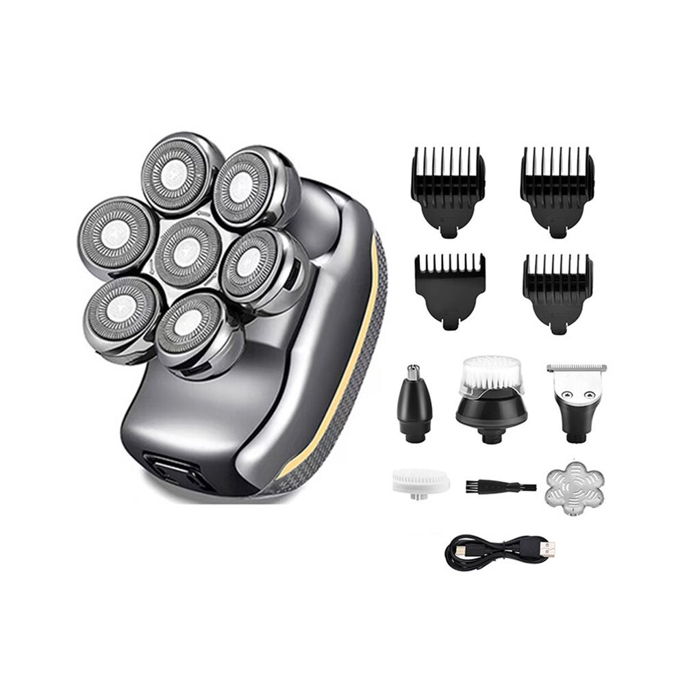 Electric  Shavers for Bald Men - Waterproof, Cordless with 6-in-1 Grooming Kit, Nose and Beard Trimmer