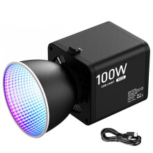 100W RGB LED COB Video Light Portable Photography Lighting Dimmable 2700-6500K for Studio Live Streaming