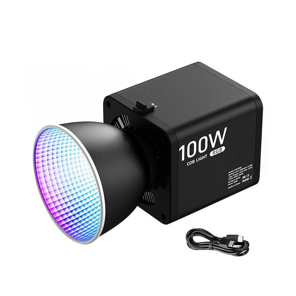100W Rgb Led Cob Video Portable Photography Ing Dimmable 2700-6500K For Studio Live Streaming Light 4713947206300