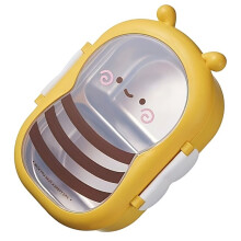 Stainless Steel Lunch Box Cute Bee Shape Bento Box Leak-Proof Double Compartment Outdoor Camping Picnic Food Container