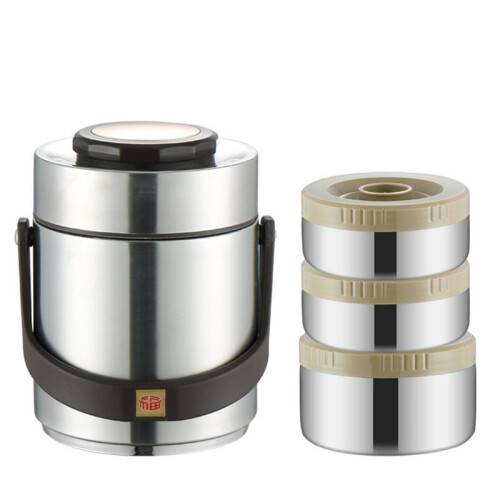 2000ML Vacuum Insulation Lunch Box Stainless Steel Portable Easy Using 3 Layer Thickened Vacuum Insulated