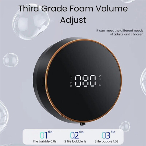 Wall Mount Automatic Foam Soap Dispenser with LED Temperature Display and Infrared Sensor 2