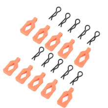 10 Stück RC Karosserieclip Pins für 1/24 & 1/18 Autos, orange, langlebiges Set