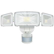 White Adjustable Security Light with Motion Sensor, IP65 Waterproof Outdoor Light for Garage and Yard Use