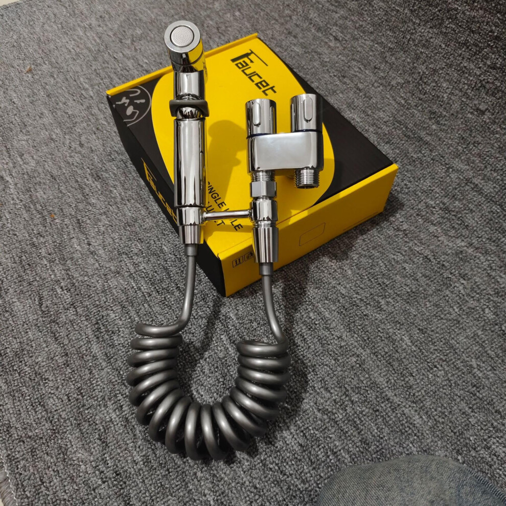 Toilet Flushing Bidet Sprayer Nozzle, G1/2 Metal Valve Body, Handheld Bidet Sprayer For Toilet And Bathtub, Silver 9189345270949