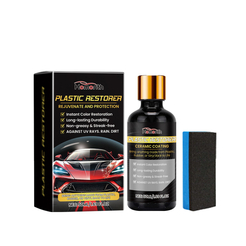 (50Ml + Sponge) Automotive Ceramic Coating Plastic Refurbishment Agent Scratch-Resistant Gloss Car Paint Maintenance And Repair Agent 6900054956237