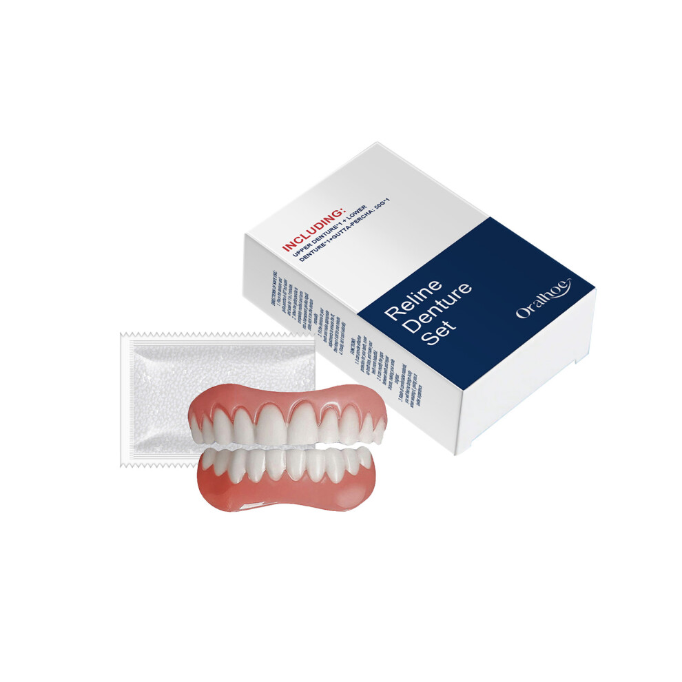 (Braces + tooth glue 50G*1) Denture decoration set Modify the teeth and enhance the smile naturally and comfortably material denture care