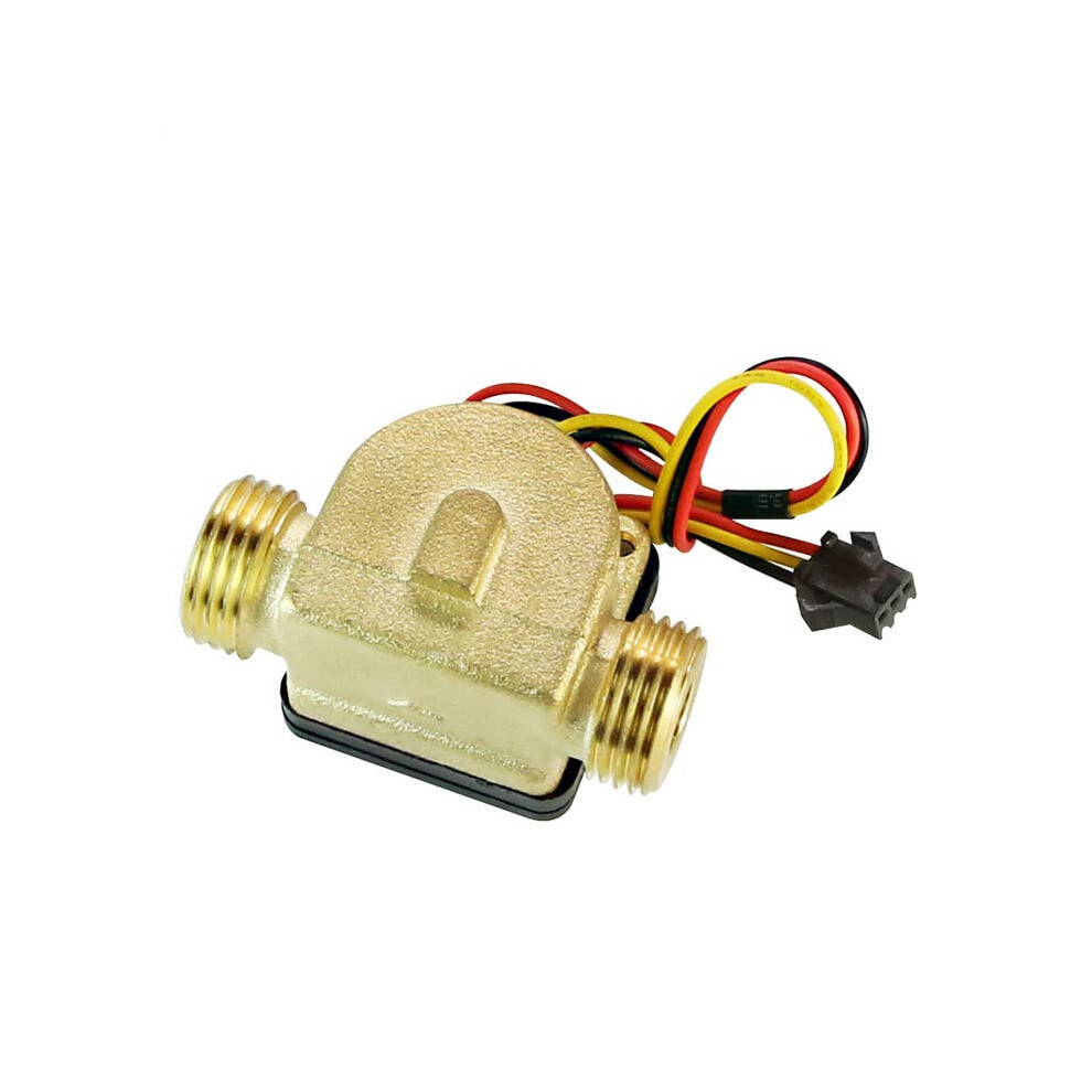 Water Flow Sensor 1/2 Inch Brass Turbine Flow Meter Hall Sensor Dc 518V External Thread 1.75 Mpa 9189345271472