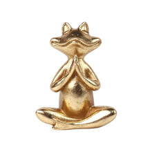 Einzigartige goldene Frösche-Statue mit meditierendem Thema,-A