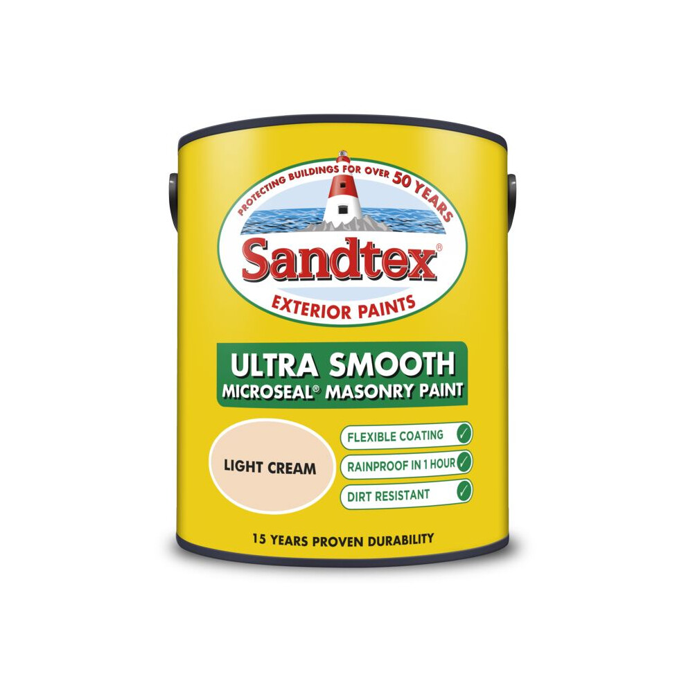 Sandtex Microseal Smooth Masonry 5L Light/Cream