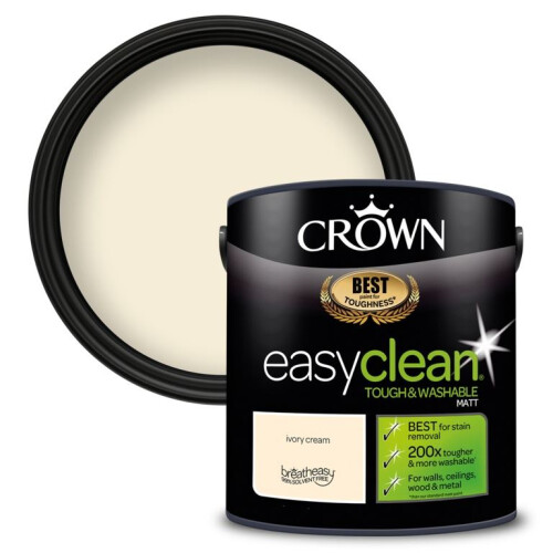 Crown Crown - Easyclean Matt Emulsion - 2.5L Ivory Cream 1
