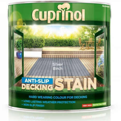 Cuprinol Cuprinol UTDSSB25L Anti Slip Decking Stain Silver Birch 2.5 Litre 1