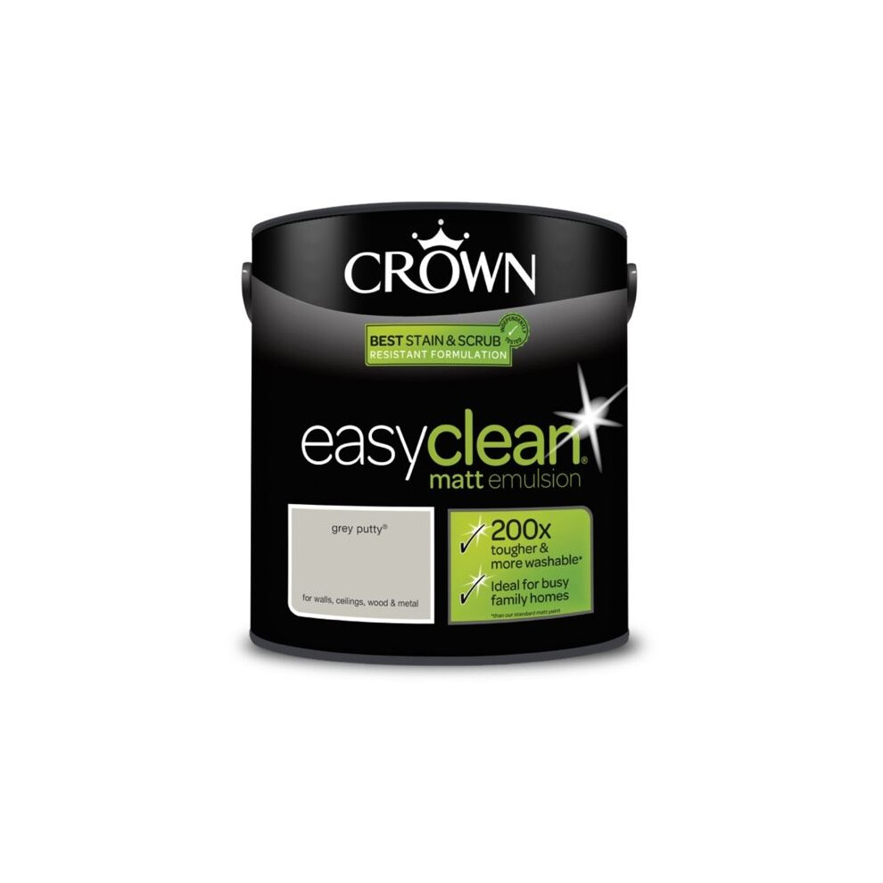 Crown - Easyclean Matt Emulsion - 2.5L Putty Grey