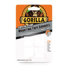 Gorilla Mounting Tape Squares Clear Pack of 24 3044111 GG00608
