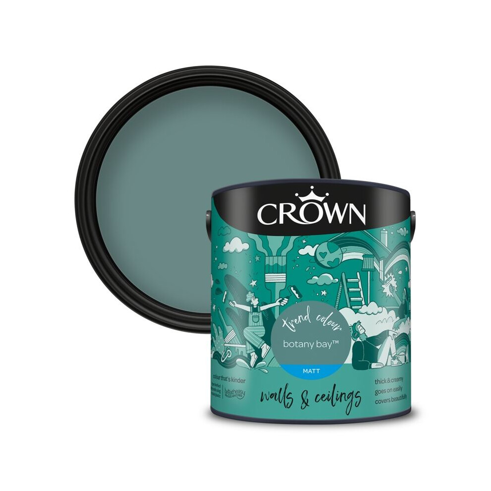 Crown (Botany Bay) Matt Paint Emulsion Walls & Ceilings 2.5L Not,Specified