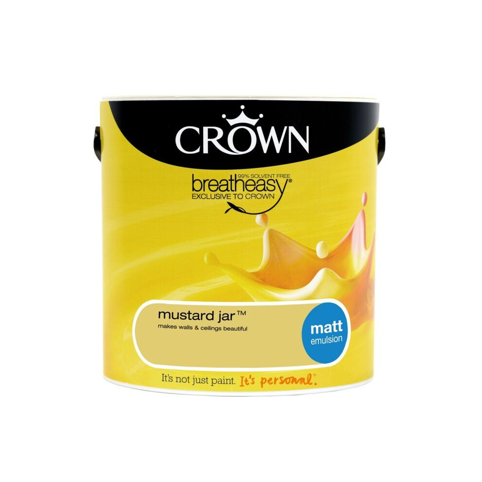 Crown (Mustard Jar) Matt Paint Emulsion Walls & Ceilings 2.5L