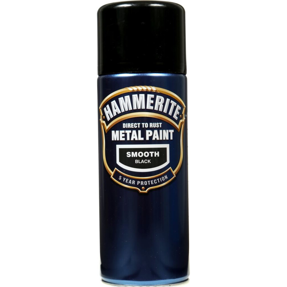 Hammerite SFBLAERO Direct to Rust Smooth Finish Aerosol Black 400ml