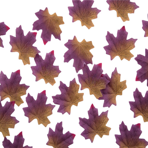 50Pcs 8CM Realistic Plastic Maple Leaf In Assorted Color For-9