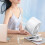 6inch Desk Fan LED Electronic Display with 5 Adjustable-White 5