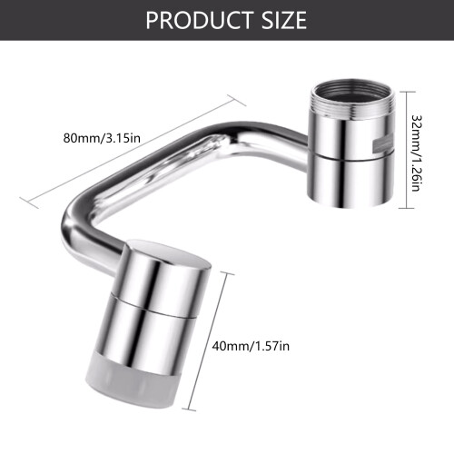 Faucet Extender Regular Pivoting Tap-fine copper silver 1