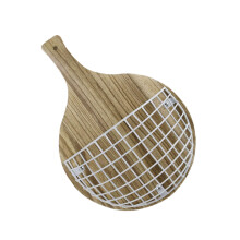 Wood Metal Wall Planter Basket Box For Outdoor-White 246