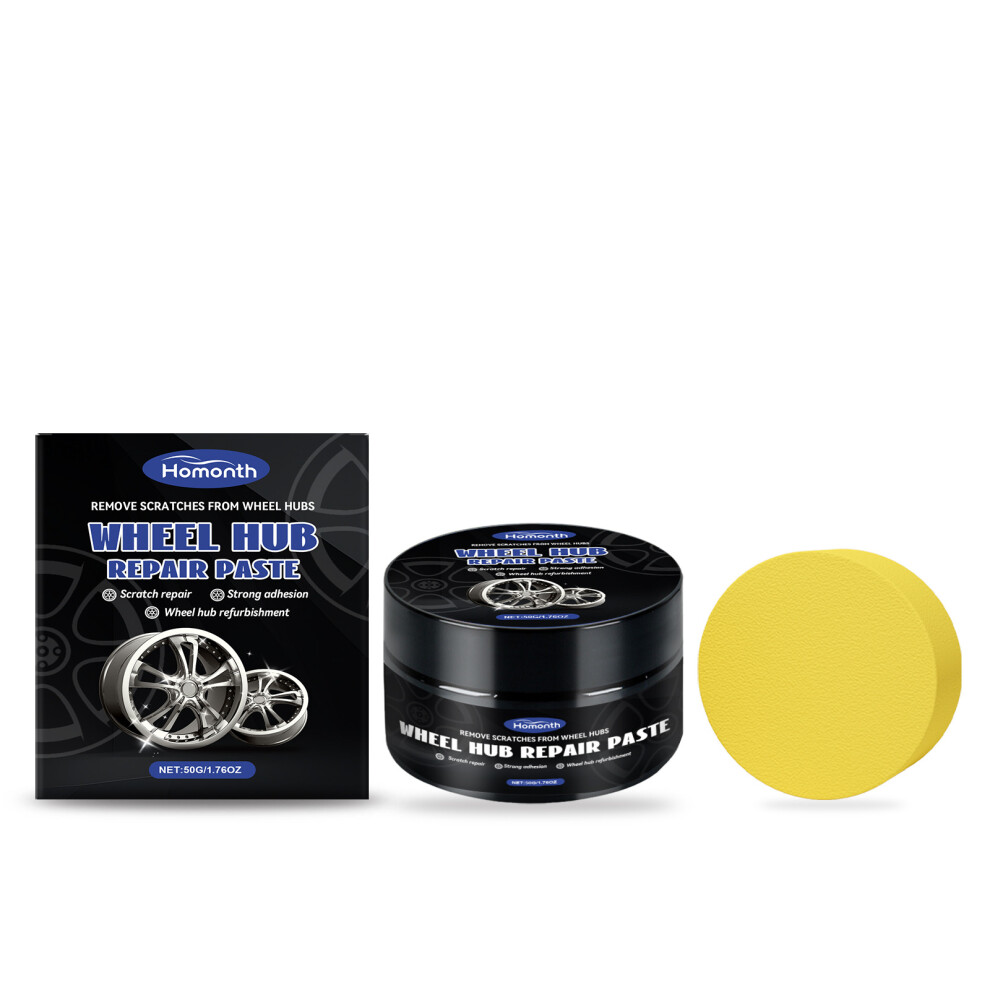 (50G*1+Sponge*1) Car Wheel Hub Care Car Wheel Hub Paint Rust Cleaning Polishing Brightening Wheel Maintenance Cream 6900054954776