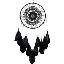 Apanhador de Sonhos para Sala de Estar, Apanhador de Sonhos Yin Yang Feito à Mão com Penas Naturais e Aro de Ferro para Carro, Quarto, Varanda,