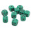 20Pcs 16mm Rounded Corner Plastic Dice Set for Board & Math Games Green Black Dots 8