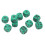 20Pcs 16mm Rounded Corner Plastic Dice Set for Board & Math Games Green Black Dots 6