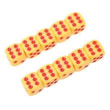 20 Stück 16 mm Runde Ecken Kunststoffwürfel-Set für Brett- und Mathematikspiele Gelb Rot