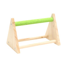 Wood Bird Perch Triangle Stand 8.74x5.24x5.63in 260g Wood Frame Indoor Aviary Exercise Station For Parrot Canary Finch