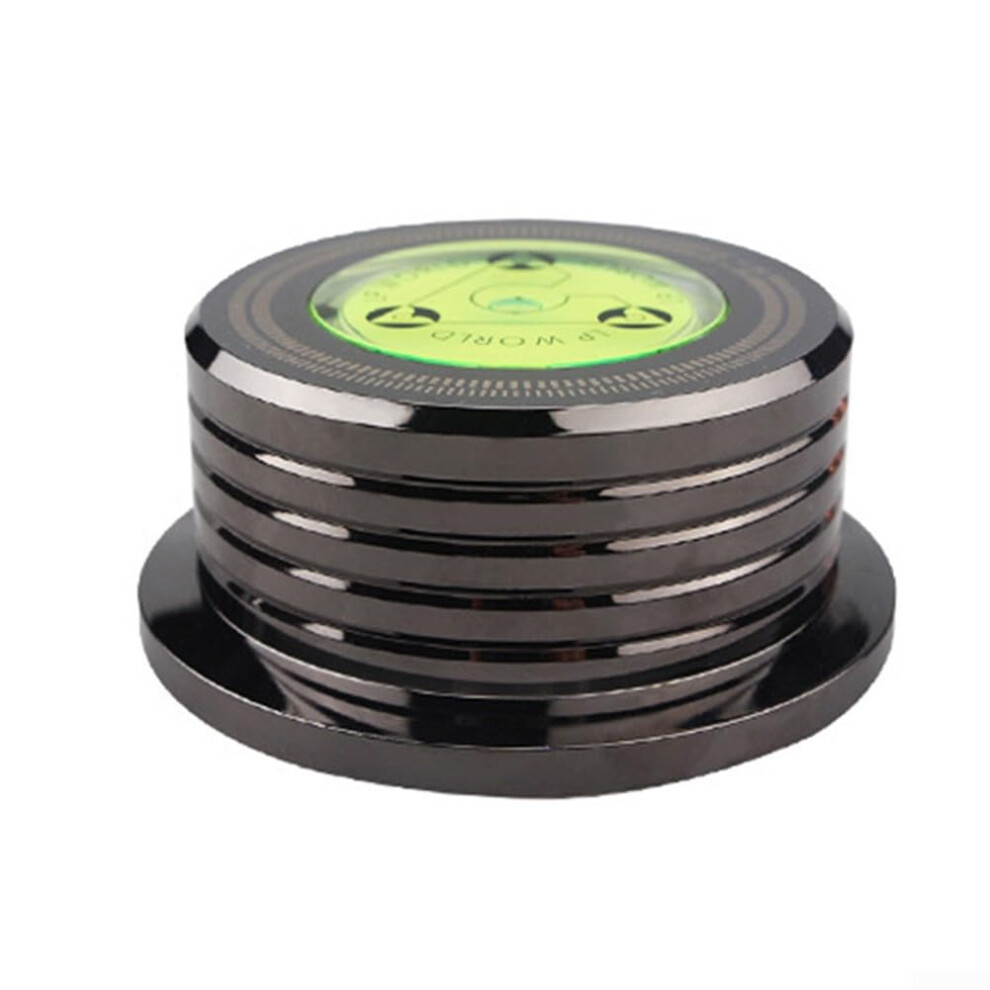 60Hz For Lp Turntable Aluminum Record Stabilizer Compatible With 33 1/3 Rpm Turntables Improves Music Reproduction Black 9189345272936