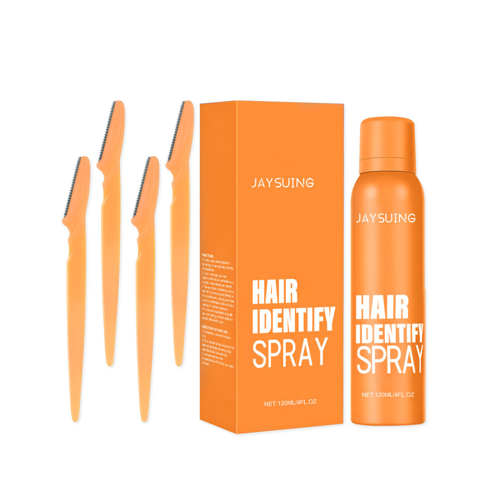 (120ml spray + scraper * 4) JAYSUING Facial Hair Recognition Spray Gently Cleansing Skin Refreshing Daily Hair Removal