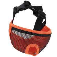 Weiche, atmungsaktive flache Bulldoggenmaske gegen Beißen und Kauen, Orange, M