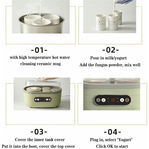 Automatic Yogurt and Rice Wine Maker 1.7L with LCD Touch Control and Consistent Heat Technology 2