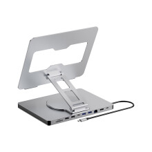 Aluminum 10 Port Laptop Stand Holder Docking-With network port