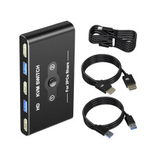 Geavanceerde KVM-switcher 4K60Hz HDTV-compatibel voor 2 pc's die