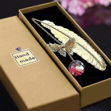 (D) Metal Feather Bookmark Birthday Gift Women Teachers Mothers Day Butterfly Book Mark For Book Lover Librarian Readers Tw