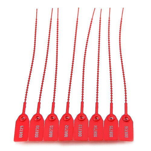 100 Plastic Tamper Seals, Zip Ties for Fire Extinguishers Pull Tite Security Tags Numbered Disposable Self-locking Tie 250mm Length (red) Tw 2
