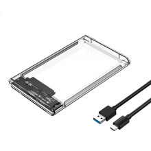 Boîtier de disque dur externe à coque transparente de 2,5-usb3.1