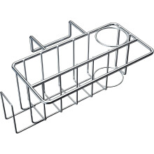 Efficient Kitchen Sink Organizer, Rustproof Material for Durable Drying, Compact Design, Stainless Steel Caddy for Easy Clean, Adhesive Installation
