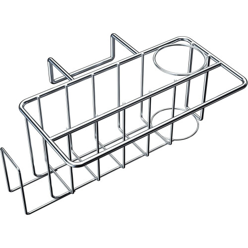 Efficient Kitchen Sink Organizer, Rustproof Material for Durable Drying, Compact Design, Stainless Steel Caddy for Easy Clean, Adhesive Installation