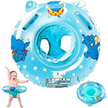 Babysikkerhetsmateriale for småbarn, oppblåsbar badeflåte for småbarn, dobbeltdekket luftkammer, glatt indre ring, din