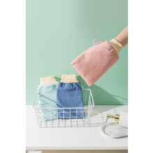 Luva esfoliante dupla face para limpeza profunda, com faixa de pulso ajustável, removedora de células mortas, ideal para tratamento de spa coreano