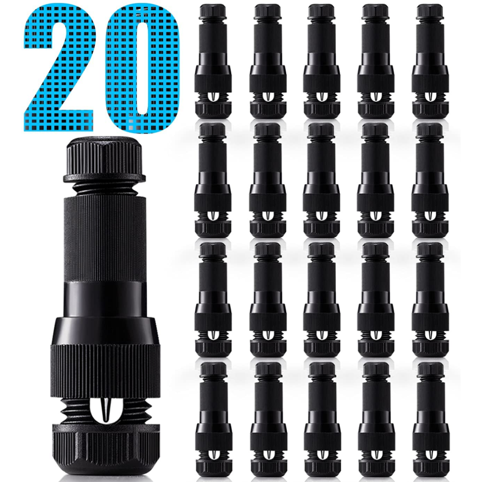 Landscape Lighting Branch Cable Connectors, Waterproof Ip67 Connectors For Low-Voltage Landscape Lamp Cables, Screw-Fastening Design, Uv Resistance, 9405630418934