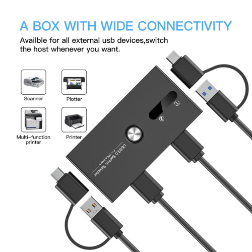 Der USB-C- und USB-3.0-KVM-Umschalter ermöglicht den schnellen 1