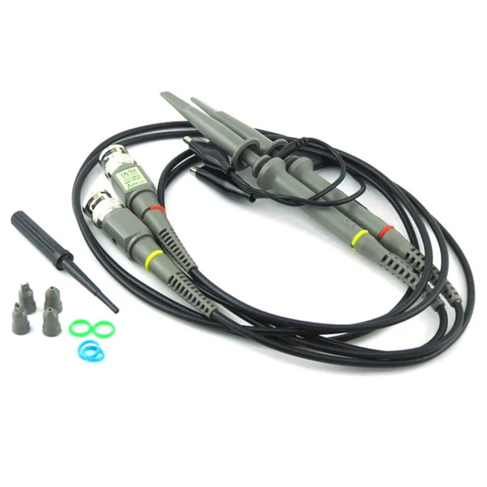 Oscilloscope Probe P6100 2Pcs 100Mhz 1X 10X Clip Test Low Impedance Passive Attenuation 9426802495331