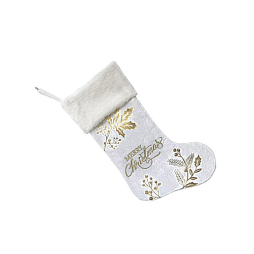 Stylish Lettered Christmas Sock Comfortable-E type ivory white