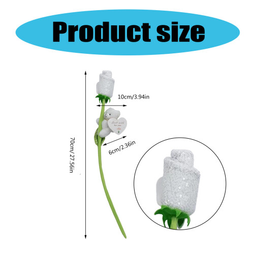 Flower Bear Shaped Plush Wedding Decoration Stuffed-Black 2