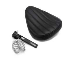 Motorcycle Seat Cover Roll Leather Solo Seat 3In Spring Bracket Black Compatible Harley Sportster 883 XL Chopper Bobber